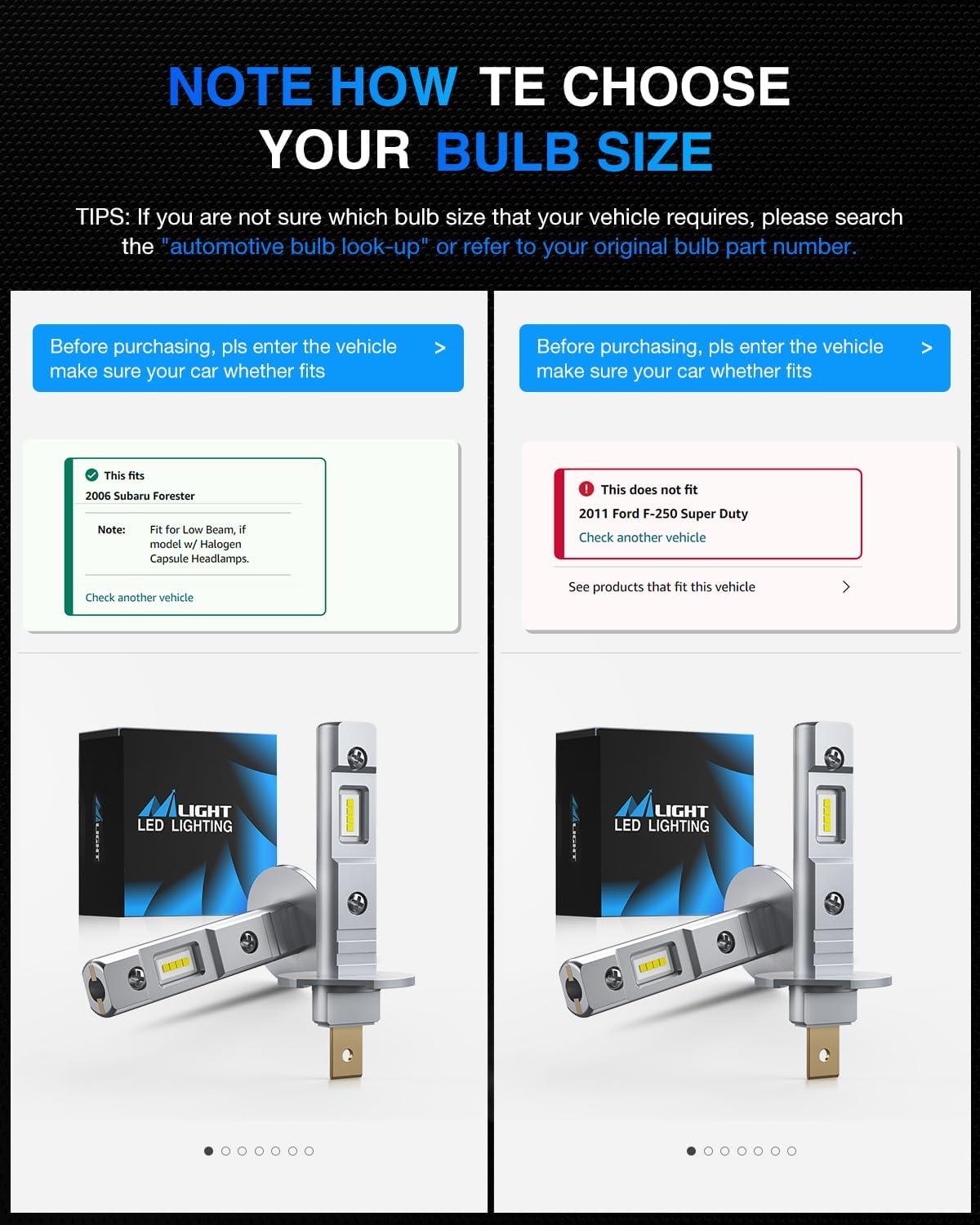 imageNilight EF2 H10 LED Fog Light Bulbs 250 Brightness 50000 Hours Long Lifespan 6000K Xenon White Fog Light Bulbs 91409145 LED Fog Light DRL Bulbs Replacement2packWhite