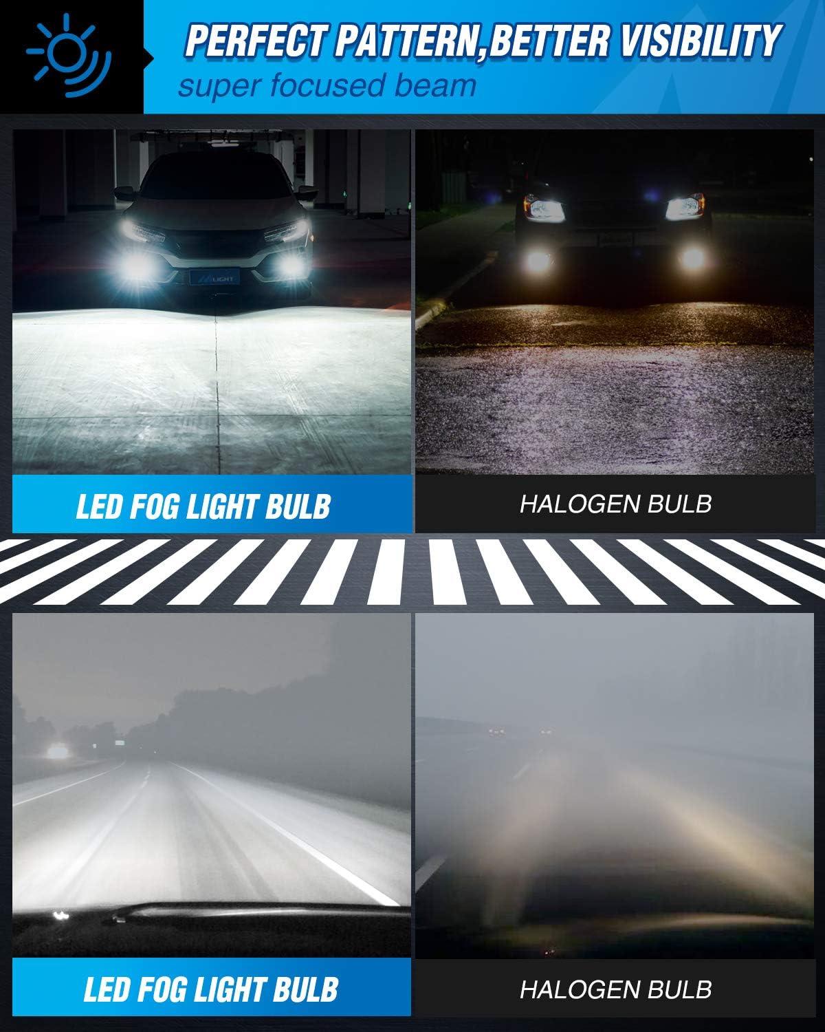 imageNilight EF2 H10 LED Fog Light Bulbs 250 Brightness 50000 Hours Long Lifespan 6000K Xenon White Fog Light Bulbs 91409145 LED Fog Light DRL Bulbs Replacement2packWhite