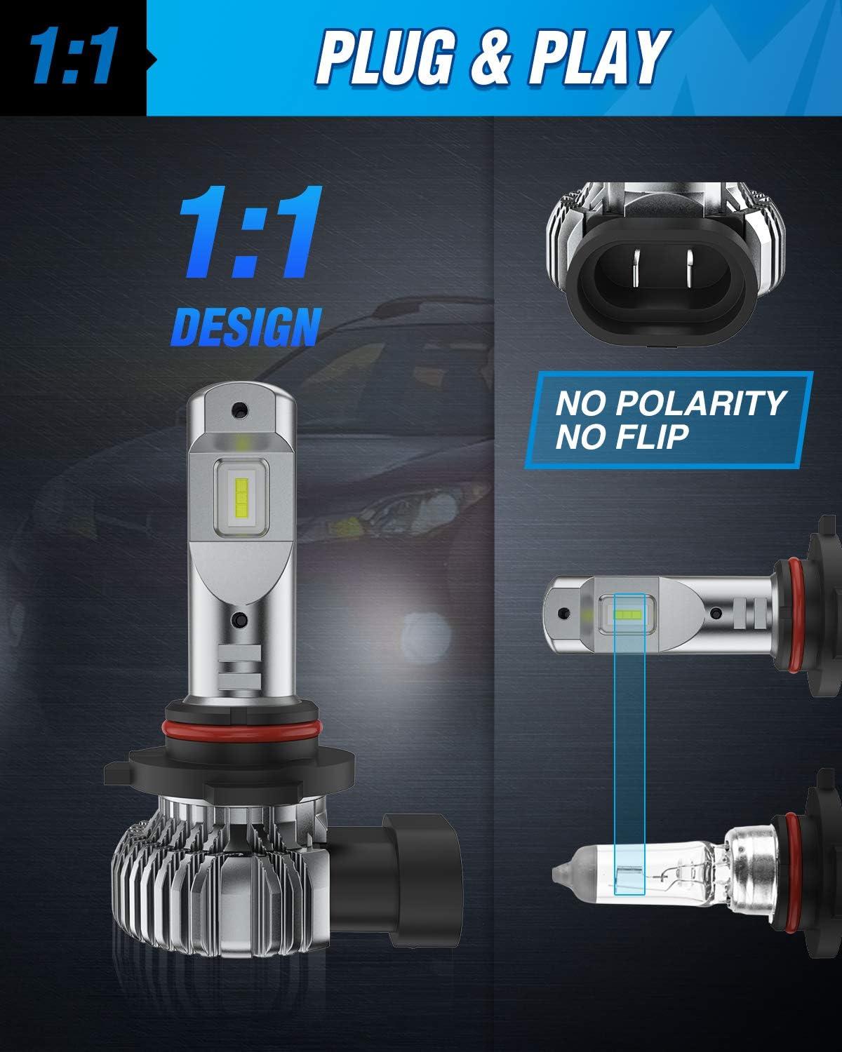 imageNilight EF2 H10 LED Fog Light Bulbs 250 Brightness 50000 Hours Long Lifespan 6000K Xenon White Fog Light Bulbs 91409145 LED Fog Light DRL Bulbs Replacement2packWhite