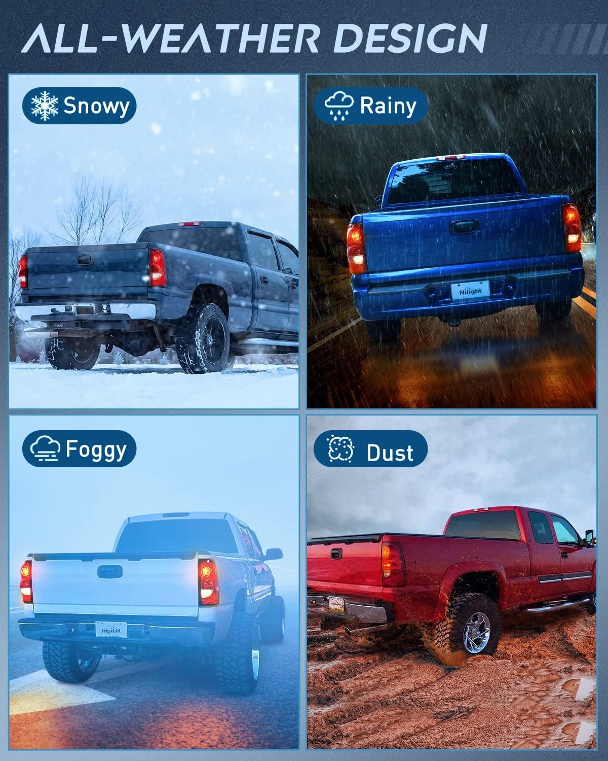 imageNilight Headlight Assembly for 2003 2004 2005 2006 Chevy Silverado Avalanche 1500 1500HD 2500 2500HD 3500 Chevrolet Pickup Replacement Headlamp Housing Bumper Lamp SetPassenger Side