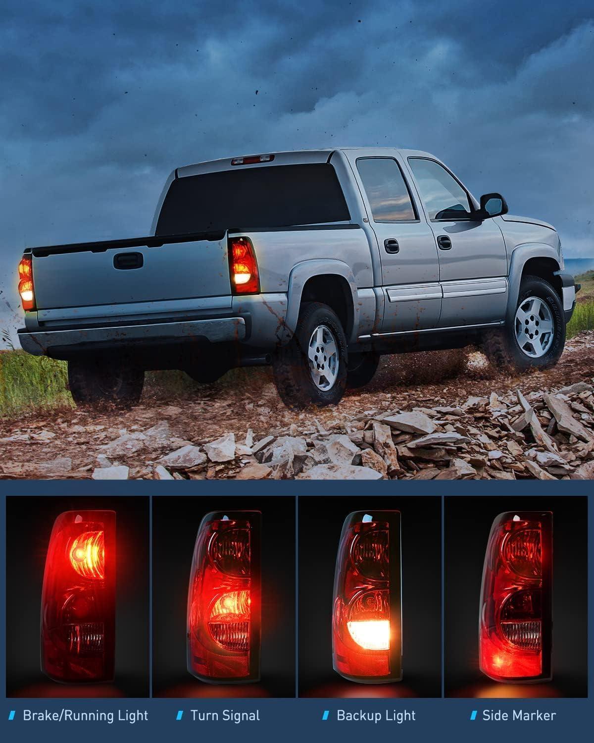 imageNilight Headlight Assembly for 2003 2004 2005 2006 Chevy Silverado Avalanche 1500 1500HD 2500 2500HD 3500 Chevrolet Pickup Replacement Headlamp Housing Bumper Lamp SetBlack Housing Amber Reflector