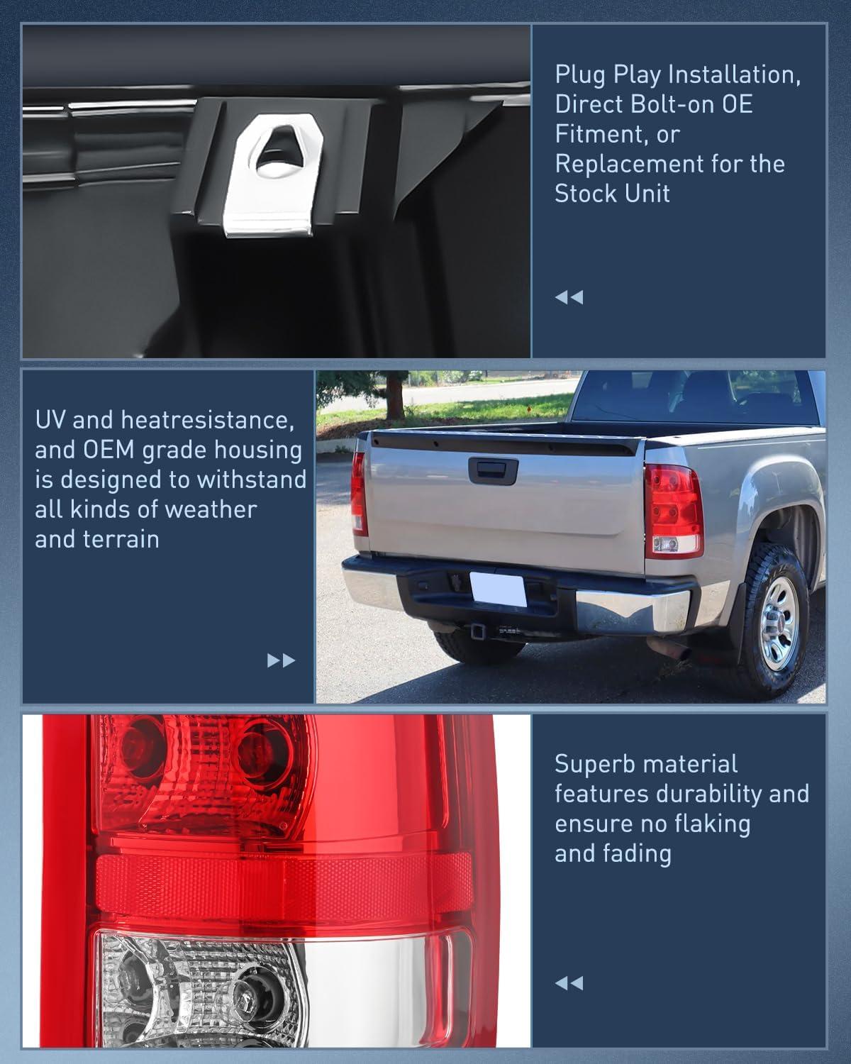 imageNilight Headlight Assembly for 20072014 GMC Sierra 1500 2500 3500 HD Black Housing Amber Corner Clear Lens Replacement HeadlightsPassenger Side