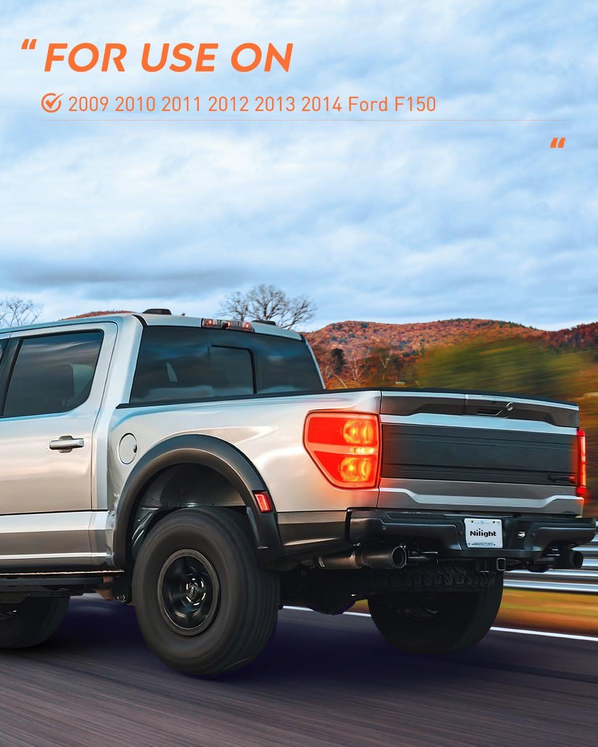 imageNilight Headlights Assembly for Ford F150 F150 2009 2010 2011 2012 2013 2014Led DRL HeadlampBlack HousingChromePair of Driver and Passenger Side