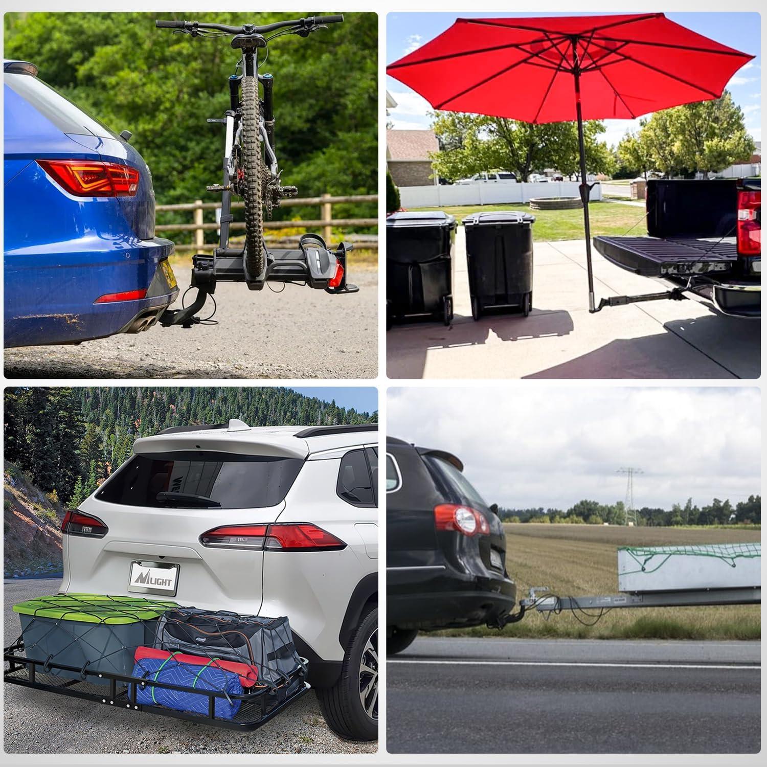 imageNilight Hitch Adapter 2quot x 9quot Combo Bar Trailer Receiver Tube Weldon Raw Steel Hitch Bar2 x 12 Receiver Steel