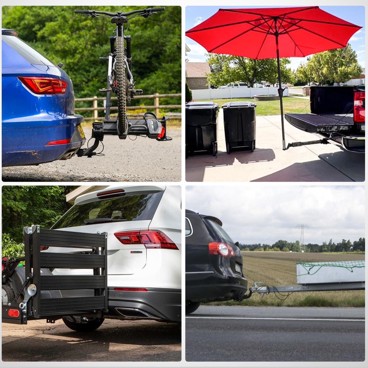 imageNilight Hitch Adapter 2quot x 9quot Combo Bar Trailer Receiver Tube Weldon Raw Steel Hitch Bar2 x 7 Receiver Steel