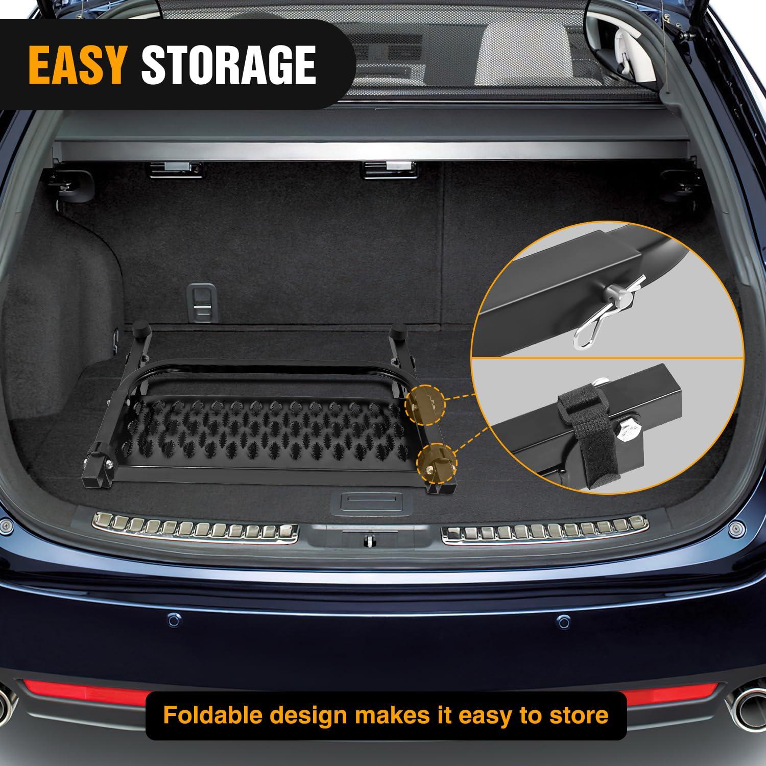 imageNilight Hitch Step with 2quot Hitch Receiver Rear Bumper Guard Protector Compatible with Car Truck Vehicles Upgraded Textured Black Hitch Step Bar with Hitch Lock ampamp UBolts StabilizeTire Step Black