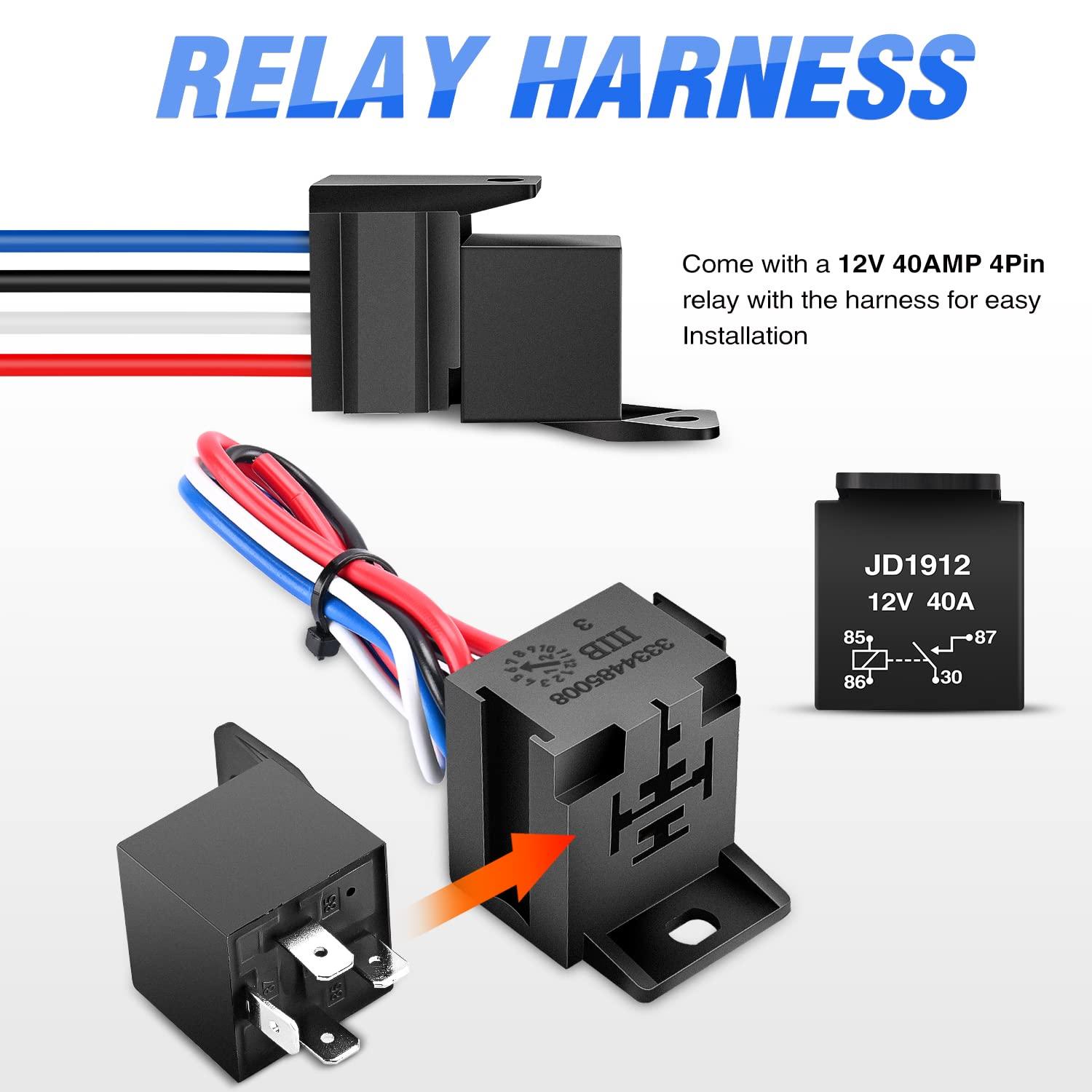 imageNilight Ignition Switch Panel 12V 2 in 1 Rocker with Engine Push Button Toggle Switches with Relay Wiring Harness LED for RV Truck Racing Car Boat Marine TrailerRed 5 in 1 Panel