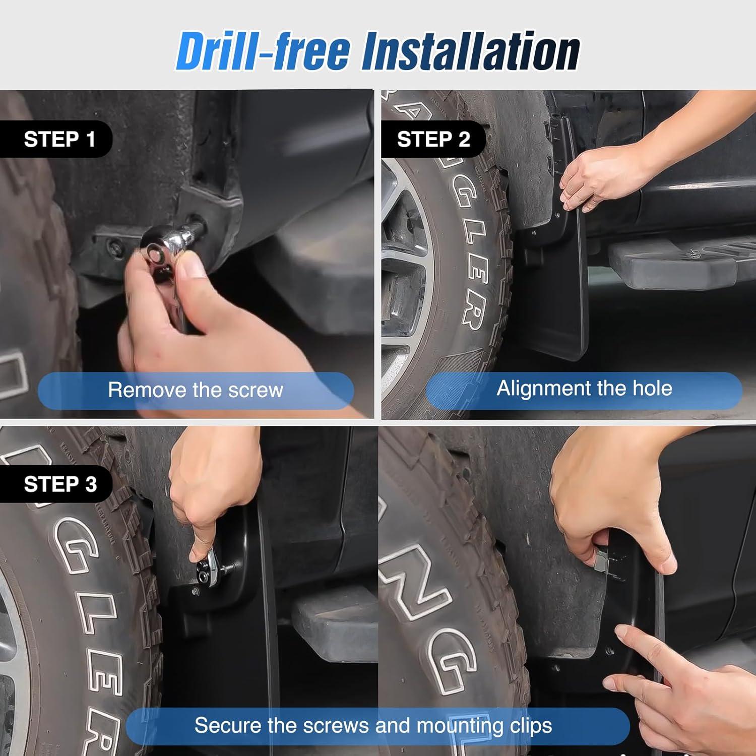 imageNilight Mud Flaps for Ford F150 2021 2022 2023 2024 2025 No Drilling Precision Fit Exterior Accessories HeavyDuty Splash Guards Protection Front ampamp Rear Set