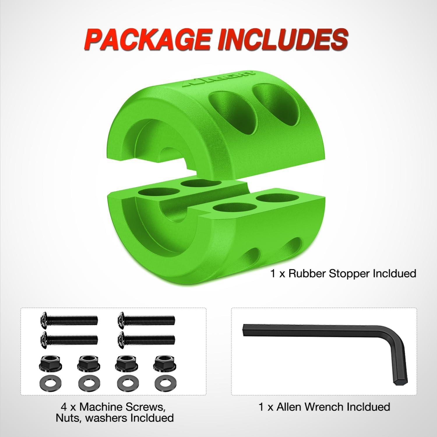 imageNilight Winch Stopper for ATV UTV Truck SUV Winch Cable Hook Rubber Stopper 2 Pack Protect Towing Hook Synthetic Rope Winch Accessories Rope Line Saver with Stainless Steel Screws Allen Wrenc GreenGreen
