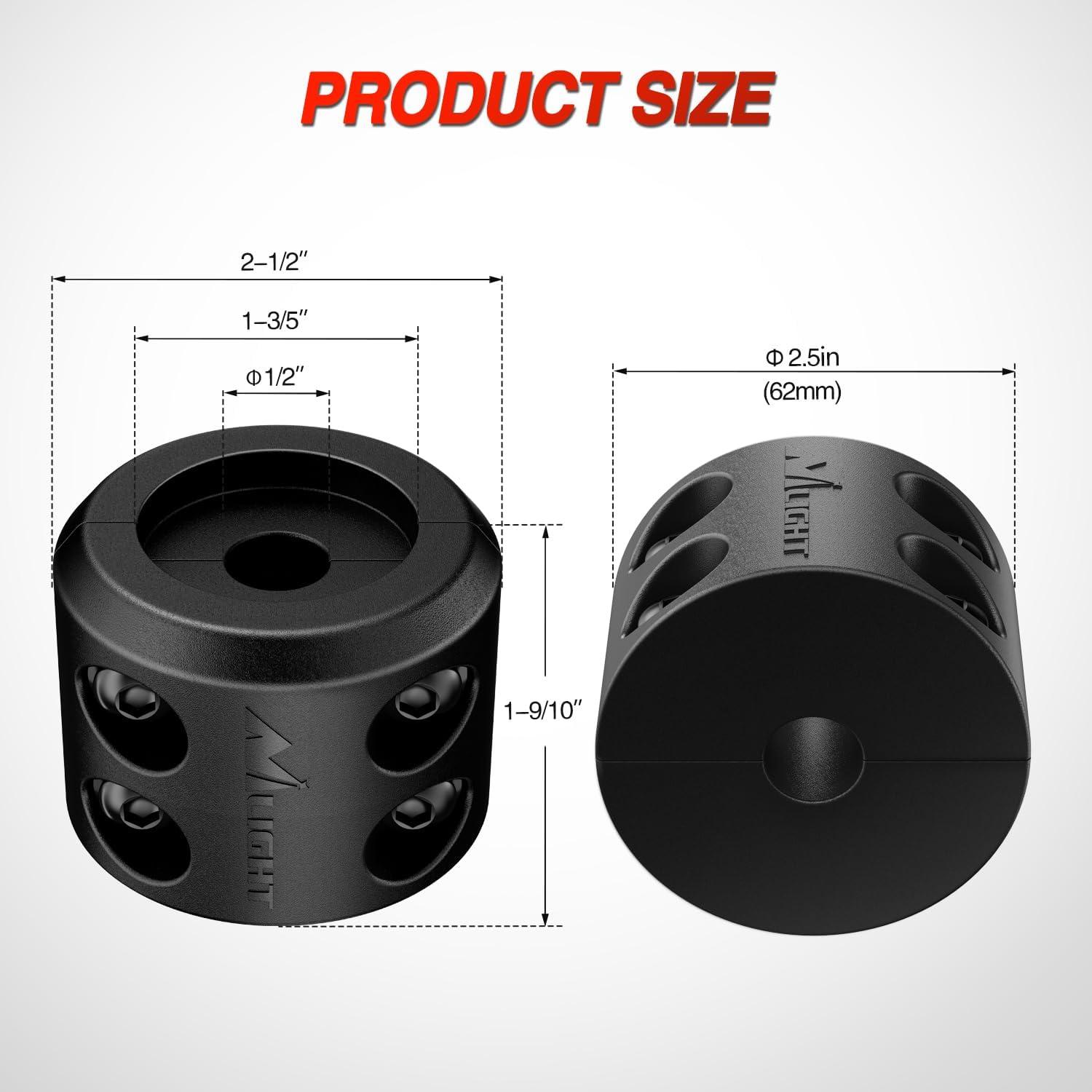 imageNilight Winch Stopper for ATV UTV Truck SUV Winch Cable Hook Rubber Stopper 2 Pack Protect Towing Hook Synthetic Rope Winch Accessories Rope Line Saver with Stainless Steel Screws Allen Wrenc GreenBlack