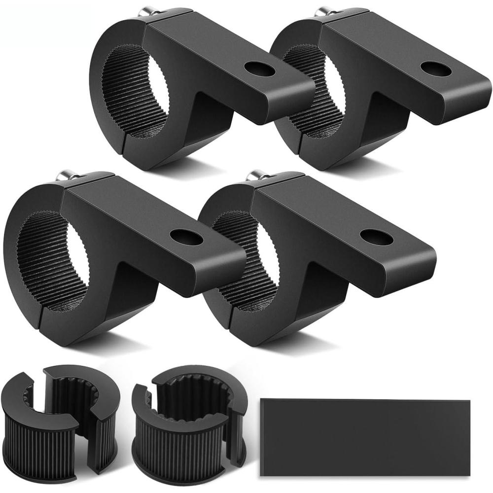 imageNilight  90028D 4PCS LED Light Bar Horizontal Bar Clamp Mounting Kit Fit on 075quot 1quot 125quot Bull Bars Roof Racks Roll Cages for ATV UTV and Trucks 2 Years WarrantyBlack