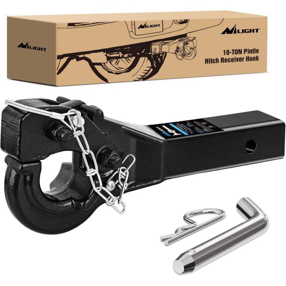 imageNilight 10 Ton Winch Snatch Block Towing Pulley Blocks 22000 LBS Capacity Heavy Duty OffRoad Recovery Accessory for Synthetic Rope or Steel Cable Universal Tackle Block for Truck Tractor ATVampampUTVPintle Hitch