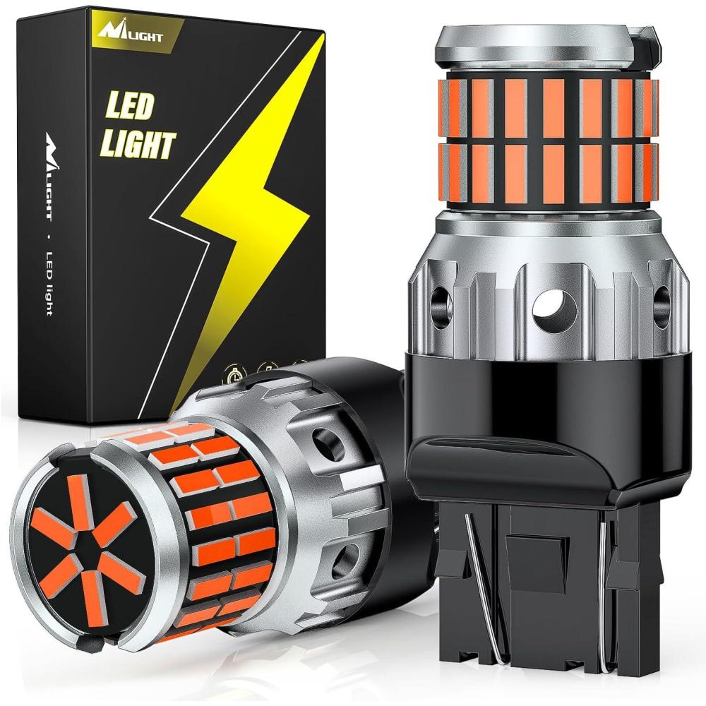 imageNilight 1156 LED Bulb Super Bright 4014 63SMD LED Replacement for Reverse Backup Parking Tail Brake DRL Turn Signal LightBA15S 7506 1003 1141 P21W2 PCSAmber 7440