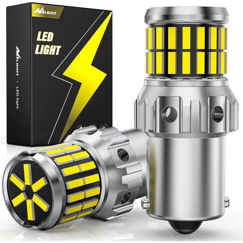 imageNilight 1156 LED Bulb Super Bright 4014 63SMD LED Replacement for Reverse Backup Parking Tail Brake DRL Turn Signal LightBA15S 7506 1003 1141 P21W2 PCSWhite 1156