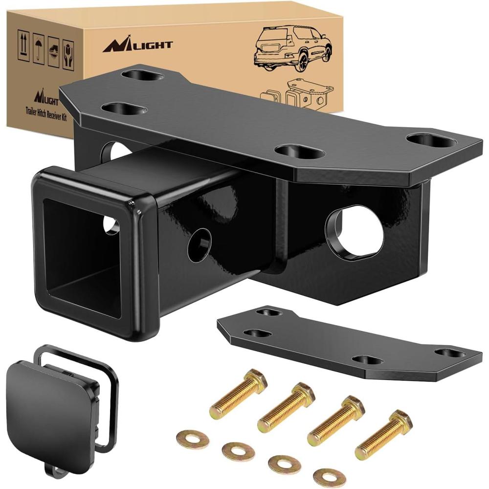 imageNilight 2 Inch Rear Trailer Hitch Receiver Kit for 2010 2011 2012 2013 2014 2015 2016 2017 2018 2019 2020 2021 2022 2023 2024 Lexus GX460 with Rubber Stopper and Adjustment Plate
