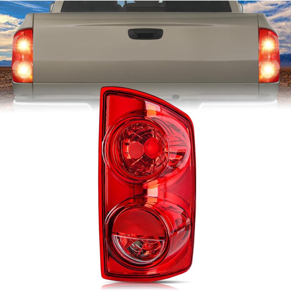 imageNilight 2007 2008 2009 Dodge Ram Headlight Assembly 2 Pack Compatible with 20062008 Dodge Ram 1500 20062009 Dodge Ram 2500 3500 Headlamp Replacement Driver and Passenger SideRedPassenger Side