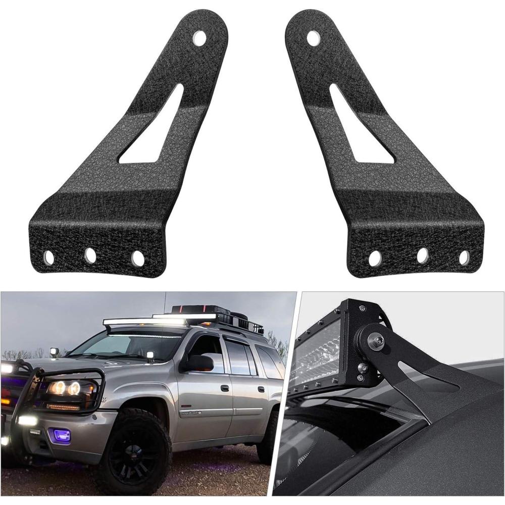 imageNilight 2PCS 52 inch Curved LED Light Bar Bracket at Upper Windshield Roof Cab for 19842001 Jeep Cherokee XJ ampamp 19861992 Comanche MJChevy 19992006 54 Light Bracket