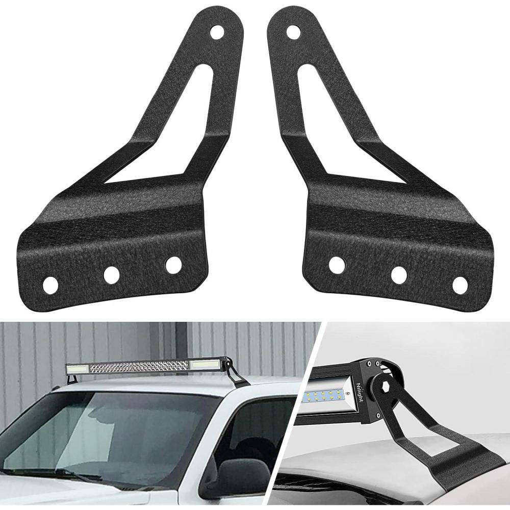 imageNilight 2PCS 52 inch Curved LED Light Bar Bracket at Upper Windshield Roof Cab for 19842001 Jeep Cherokee XJ ampamp 19861992 Comanche MJChevy 20072013 52 Light Bracket