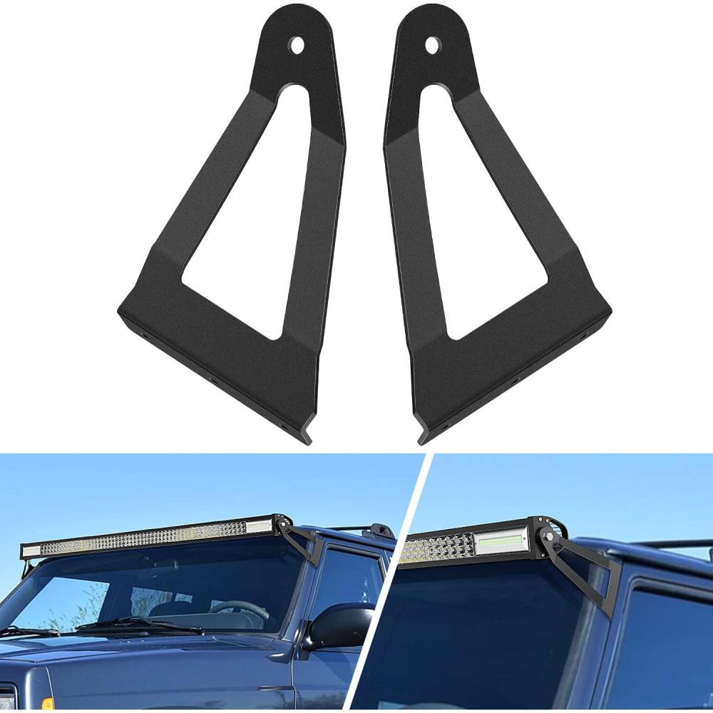 imageNilight 2PCS 52 inch Curved LED Light Bar Bracket at Upper Windshield Roof Cab for 19842001 Jeep Cherokee XJ ampamp 19861992 Comanche MJJeep XJMJ 19842001 50 Light Bracket