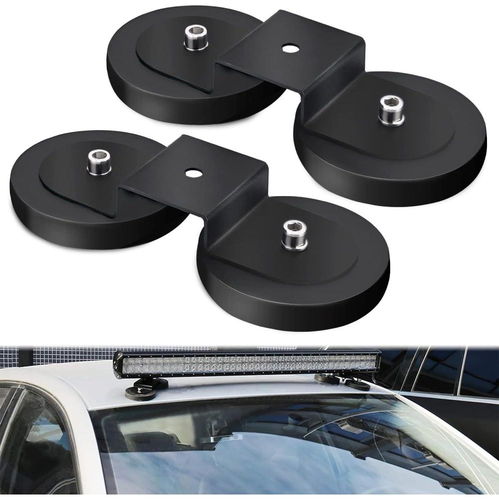 imageNilight 2PCS Magnetic Base LED Light Bar Mounting Brackets Powerful Sucker Holder for BottomMounted Offroad Work Auxiliary Lamps Mounts on Hood APillar2Pcs Strong Magnetic Base