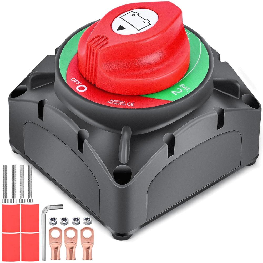 imageNilight Battery Disconnect Switch 50A Master Disconnect Isolator 12V48V On Off Power Cutoff Switch Waterproof Heavy Duty for Marine Boat Car RV ATV UTV Yacht 2 Years Warranty12BothOff Switch 600A