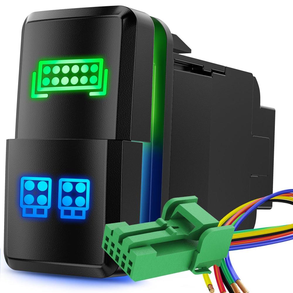 imageNilight Camping Lights Push Button Switch 12V ON Off Switches with Connector Wire Kit 154quot x 083quot Replacement for Toyota FJ Cruiser Fortuner Ta coma Highlander Tundra 4Runner Prado Land CruiserLED Light BAR  LED Work Lights