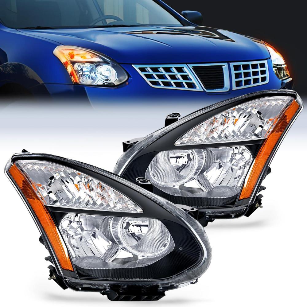 imageNilight Headlight Assembly Compatible with 2016 2017 2018 Honda HRV HRV Black Housing Amber Reflector Clear Lens Headlights Replacement Driver and Passenger SideBlack Housing Amber Reflector