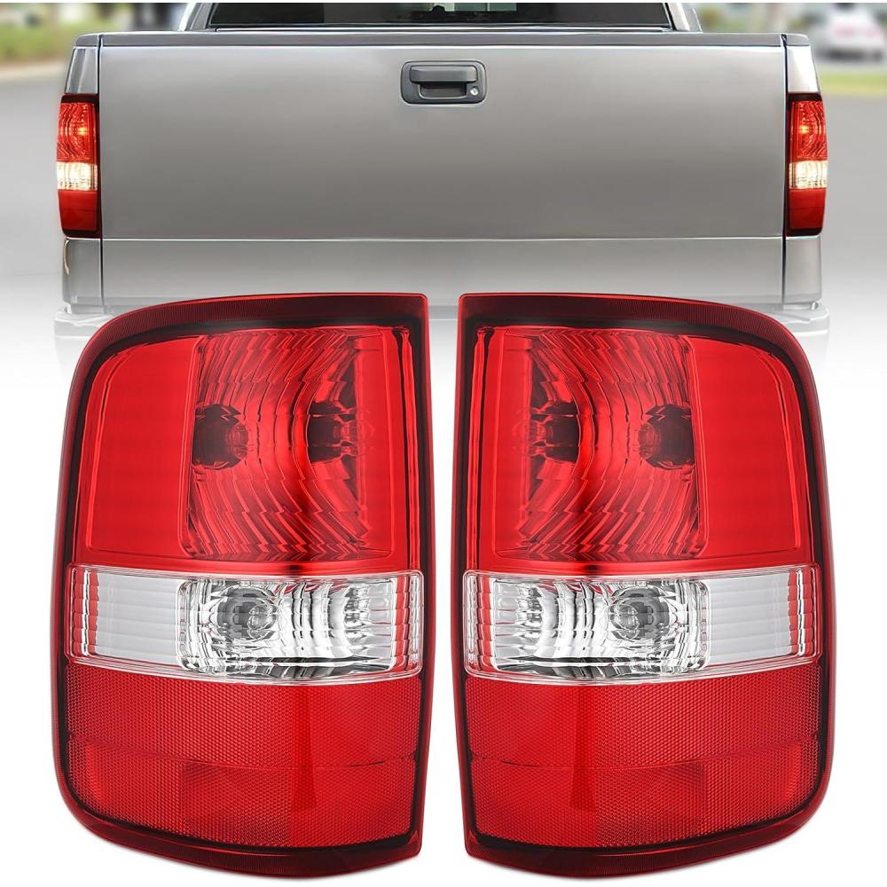 imageNilight Headlight Assembly for 2004 2005 2006 2007 2008 Ford F150 Pickup 20062008 Lincoln Mark LT Passenger Driver Side Black Housing Clear Reflector Lens Headlamp ReplacementPair of Driver and Passenger Side