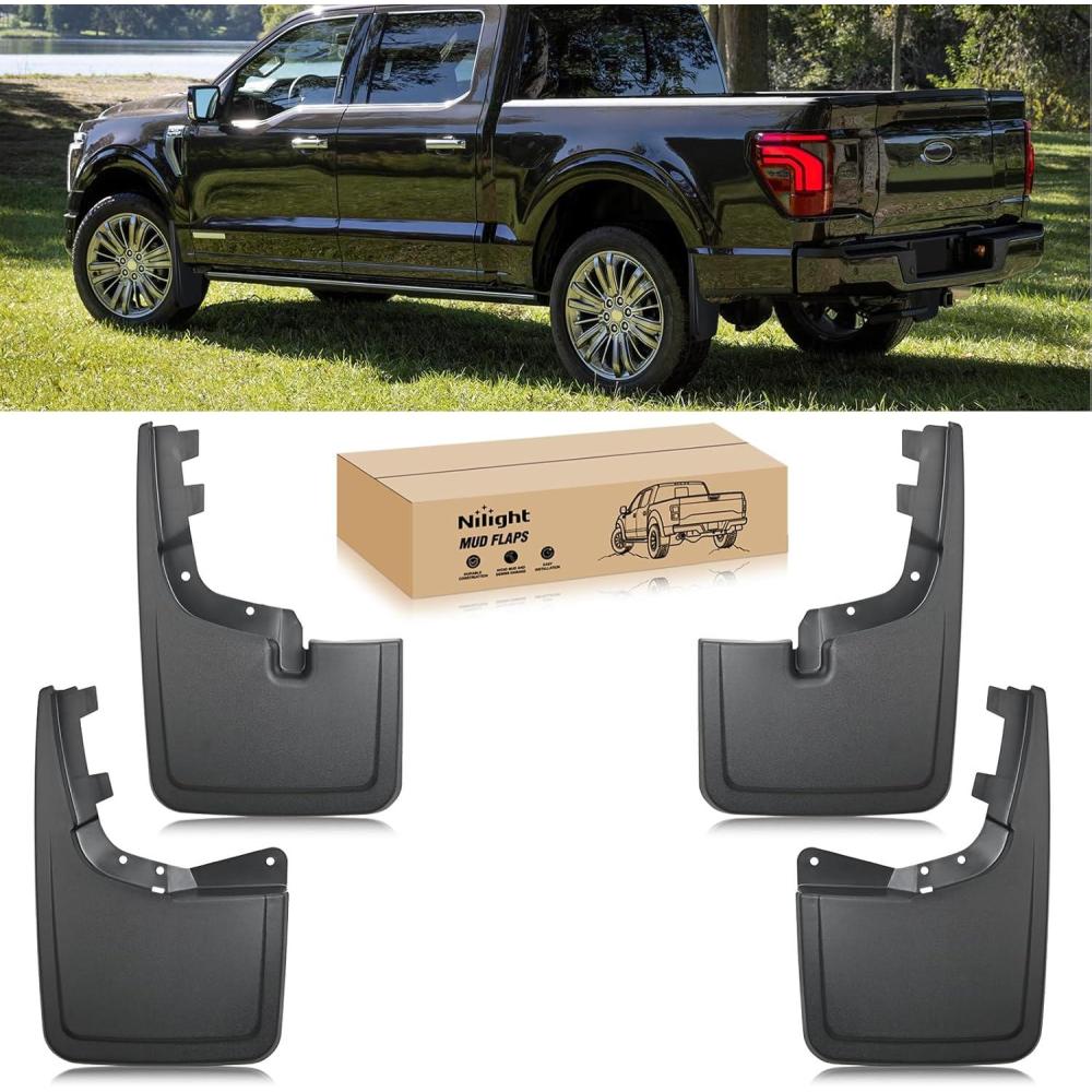 imageNilight Mud Flaps for Ford F150 2021 2022 2023 2024 2025 No Drilling Precision Fit Exterior Accessories HeavyDuty Splash Guards Protection Front ampamp Rear Set