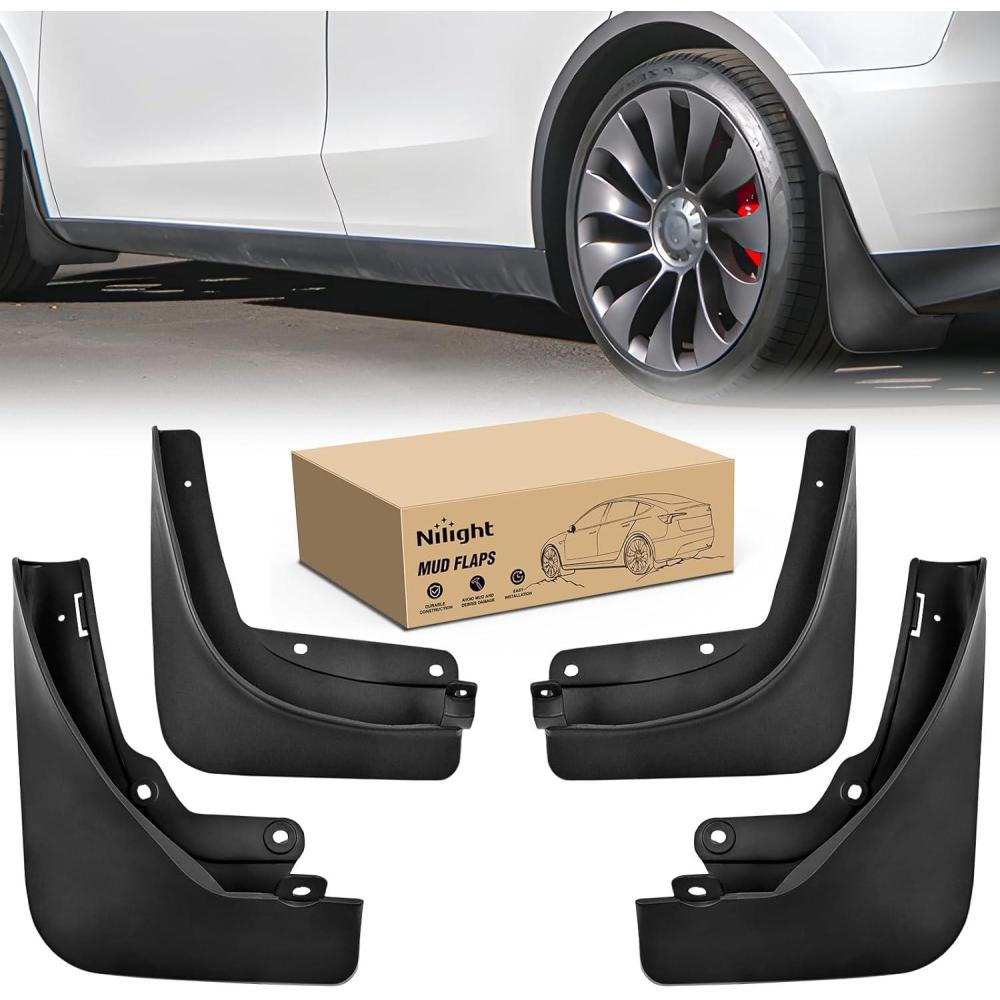 imageNilight Mud Flaps for Tesla Model 3 Highland 2024 2025 No Drilling Precision Fit Exterior Accessories HeavyDuty Splash Guards Protection Front ampamp Rear Set20202025 Model Y