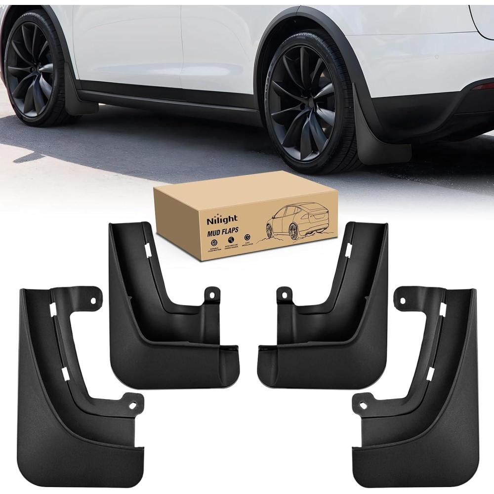 imageNilight Mud Flaps for Tesla Model 3 Highland 2024 2025 No Drilling Precision Fit Exterior Accessories HeavyDuty Splash Guards Protection Front ampamp Rear Set20222025 Model X