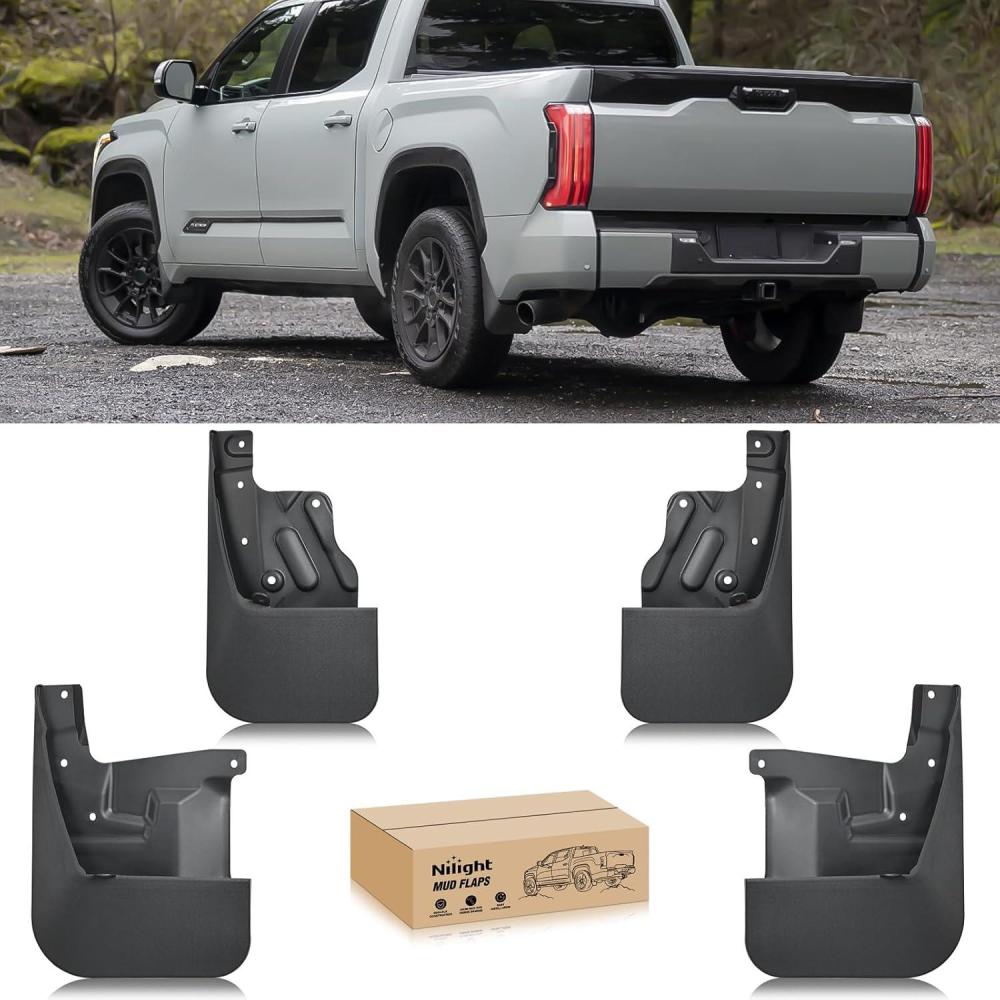 imageNilight Mud Flaps for Toyota Tundra 2022 2023 2024 2025 No Drilling Precision Fit Exterior Accessories HeavyDuty Splash Guards Protection Front ampamp Rear Set