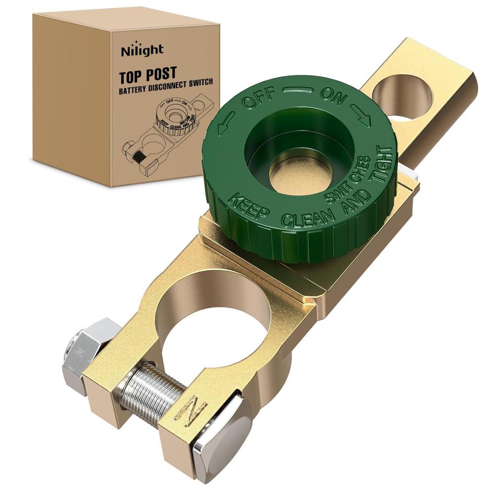 imageNilight Side Post Knife Blade Master Switch 12V 24V 250A Battery Negative Disconnect Shut Off Kill Power Isolator for Car Truck Marine RV Vehicle and Electrical EquipmentTop Post