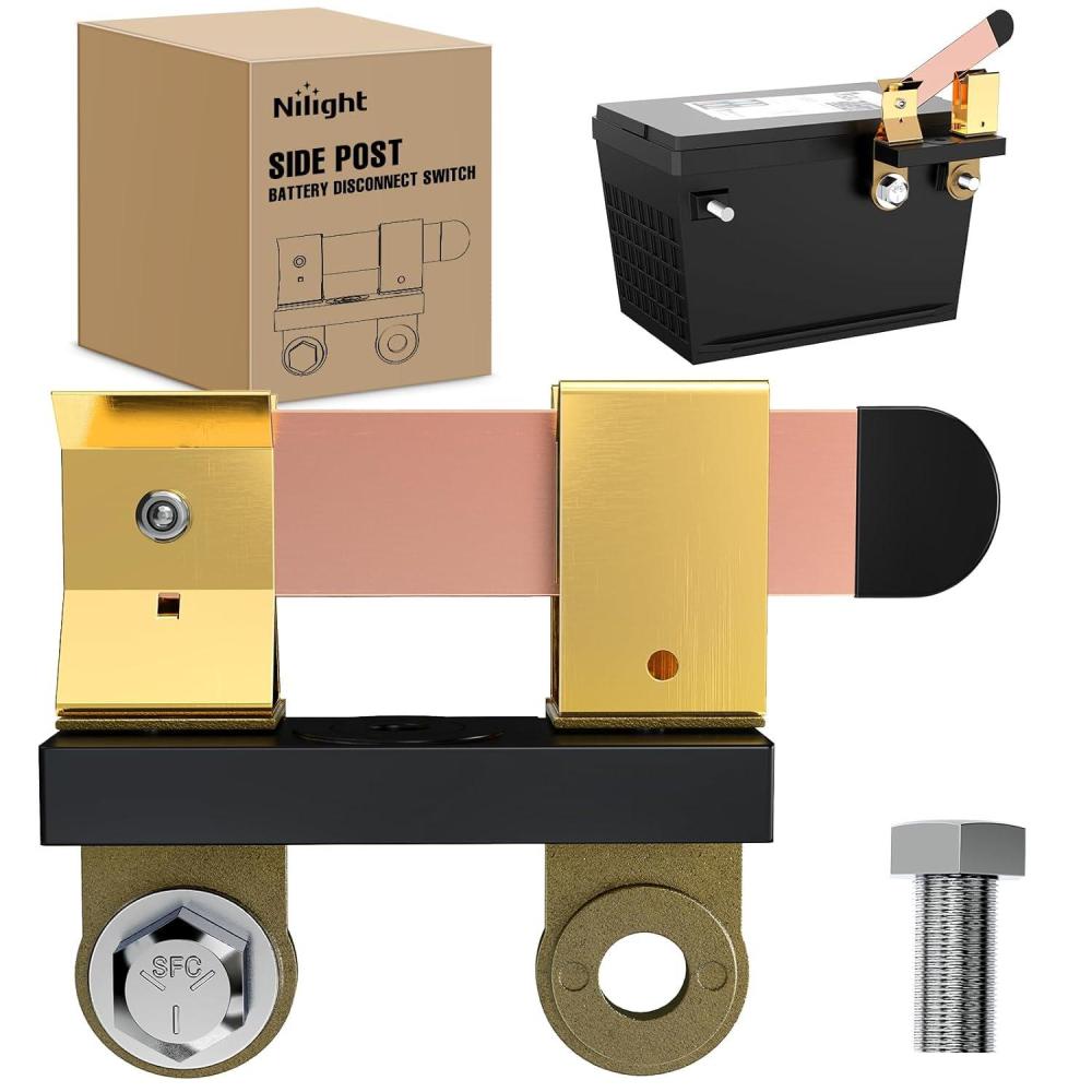 imageNilight Side Post Knife Blade Master Switch 12V 24V 250A Battery Negative Disconnect Shut Off Kill Power Isolator for Car Truck Marine RV Vehicle and Electrical EquipmentSide Post KnifeHorizontal