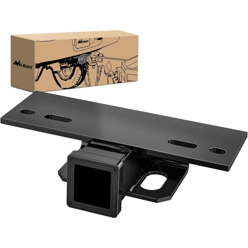 imageNilight Step Hitch Bumper Mount 2 Inch Receiver BoltOn Bike Hitch Receiver Tube Trailer Truck RV Cargo Receiver Hitch 5000 Lbs Powder Coated