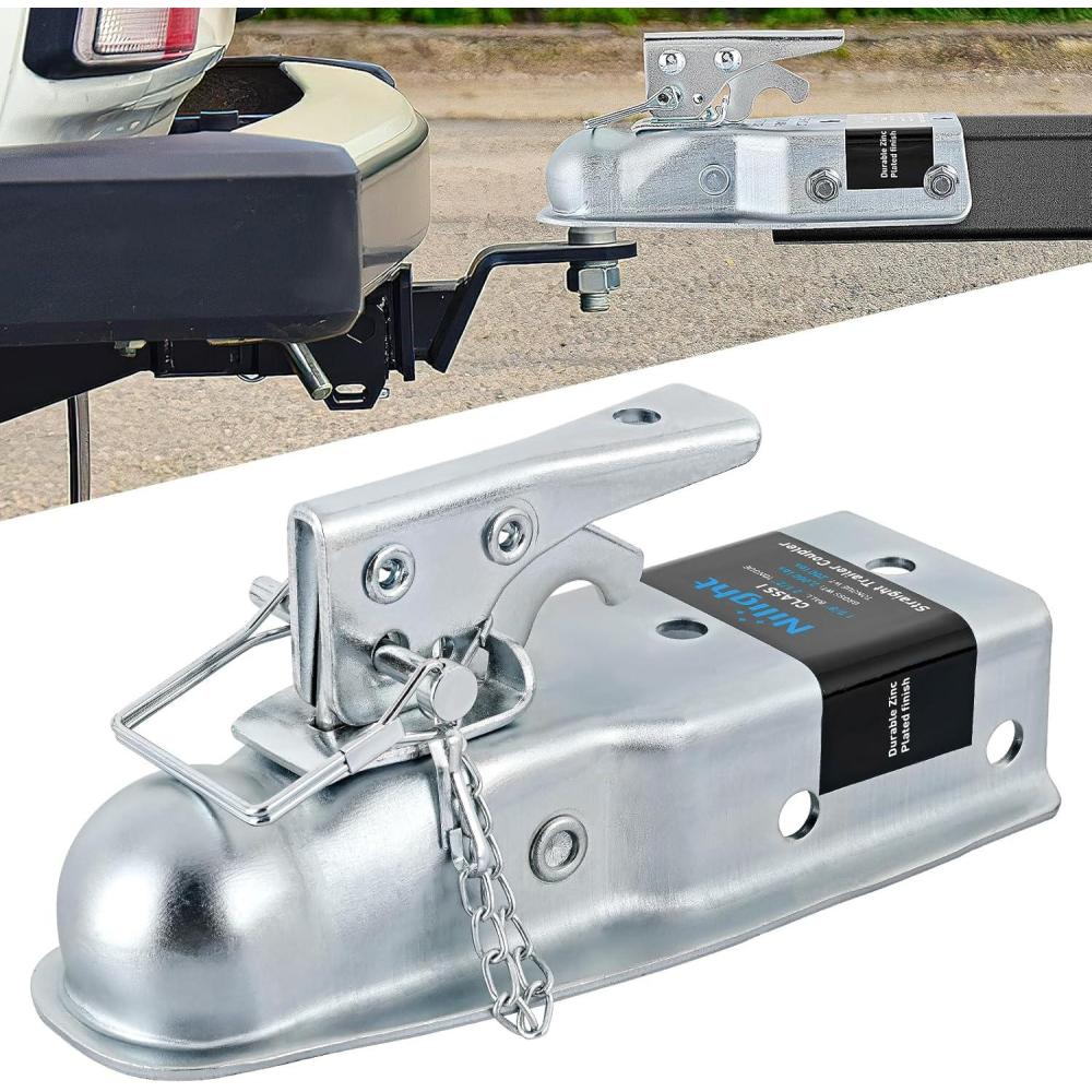 imageNilight Tow Bar with Safety Chains Coupler Fits 2Inch Hitch Ball 5500 lbs Towing Capacity 41in Opening Width BumperMounted Universal Towing Bar for RV Car Trailer Truck Alloy Steel178x2122000Lbs