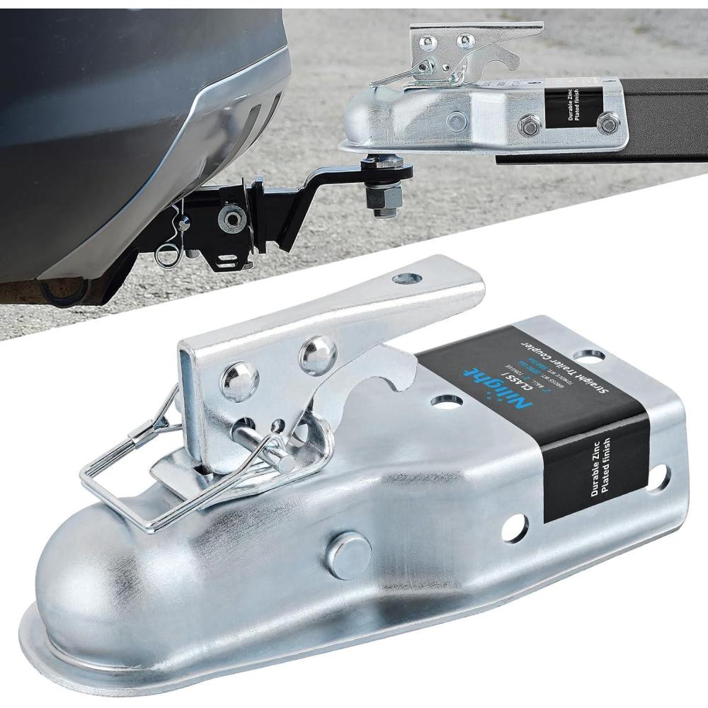 imageNilight Tow Bar with Safety Chains Coupler Fits 2Inch Hitch Ball 5500 lbs Towing Capacity 41in Opening Width BumperMounted Universal Towing Bar for RV Car Trailer Truck Alloy Steel178x32000Lbs