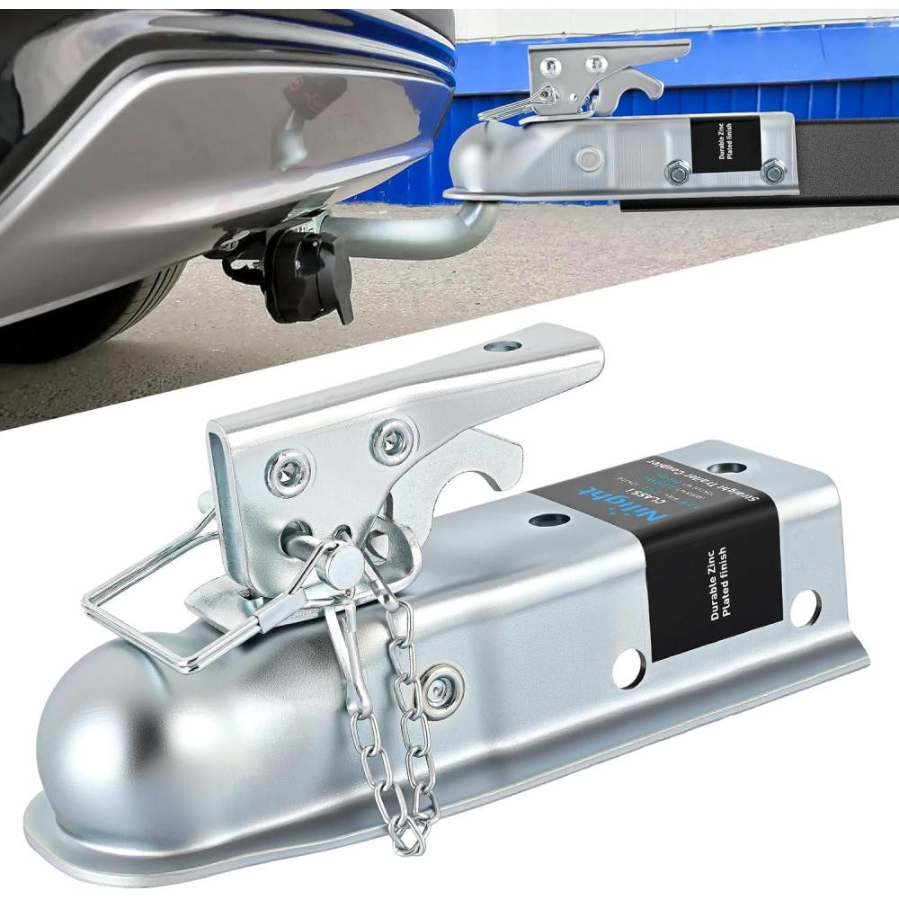 imageNilight Tow Bar with Safety Chains Coupler Fits 2Inch Hitch Ball 5500 lbs Towing Capacity 41in Opening Width BumperMounted Universal Towing Bar for RV Car Trailer Truck Alloy Steel178x22000Lbs