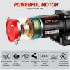 Nilight 12000lbs Electric Winch 12V Waterproof IP68 for Trailer Jeep ATV UTV Truck SUV Towing Portable Winches with Synthetic Rope 3-IN-1 Smart Remote(12V 4500 lbs)