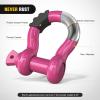 Nilight 2 Pack 3/4″ D-Ring Shackle with 7/8″ Screw Pin 41,887lbs Break Strength, Heavy Duty Off Road Recovery Shackle with Isolators Washers for Use with Tow Strap, Winch, Off-Road Jeep Truck Vehicle(Magenta)