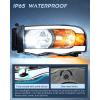 Nilight 2002 2003 2004 2005 Ram 1500 2500 3500 Headlight Assembly Chrome Housing Amber Corner Clear Lens Headlamp Replacement Driver and Passenger Side 2 Pack(Black Housing + Amber Reflector DRL)