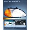 Nilight 2006 2007 2008 2009 2010 2011 Civic Headlights Amber Sedan 4 Door Only Headlights Assembly Headlamp Replacement,Driver and Passenger Side,Black Housing Amber Reflector(Chrome Housing + Amber Reflector)
