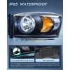 Nilight 2007 2008 2009 Dodge Ram Headlight Assembly 2 Pack Compatible with 2006-2008 Dodge Ram 1500 2006-2009 Dodge Ram 2500 3500 Headlamp Replacement Driver and Passenger Side(Black Housing +Clear Reflector)