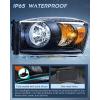 Nilight 2007 2008 2009 Dodge Ram Headlight Assembly 2 Pack Compatible with 2006-2008 Dodge Ram 1500 2006-2009 Dodge Ram 2500 3500 Headlamp Replacement Driver and Passenger Side(Black Housing + Amber Reflector)