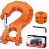 Nilight Forged Steel Winch Hook 3/8″ Grade 70 Safety Latch Winch Cable Hook Stopper & Clevis Slip Hook Sets, Included Allen Wrench,Max 35,000 lbs,Black(Orange)