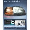 Nilight Headlight Assembly 2005 2006 2007 F250 F350 F450 F550 Super Duty Black Housing Amber Corner Clear Lens 4 Pack Headlights Assembly Replacement(Black Housing + Amber Reflector)