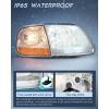 Nilight Headlight Assembly 2005 2006 2007 F250 F350 F450 F550 Super Duty Black Housing Amber Corner Clear Lens 4 Pack Headlights Assembly Replacement(Chrome Housing + Amber Reflector)