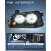 Nilight Headlight Assembly Compatible with 2006 2007 2008 2009 2010 Dodge Charger Black Housing Amber Reflector Clear Lens Headlights Replacement Bumper Lamp Set Driver and Passenger Side(Black Housing+ Clear Reflector)