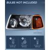 Nilight Headlight Assembly for 2001 2002 2003 2004 2005 2006 2007 2008 2009 2010 2011 Ford Ranger Replacement Headlamp Chrome Housing Clear Reflector(Black Housing + Amber Reflector)
