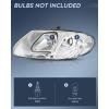 Nilight Headlight Assembly for 2001 2002 2003 2004 2005 2006 2007 Chrysler Town & Country 2001-2003 Voyager 2001-2007 Dodge Grand Caravan Replacement Chrome Housing Amber Reflector(Chrome Housing+ Clear Reflector)